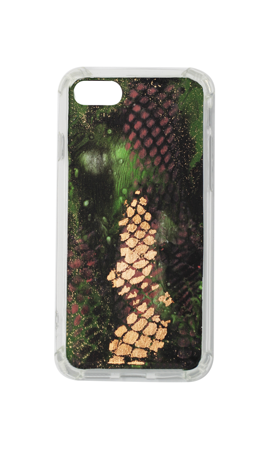 7/8 Green Snake Print + Rose C663