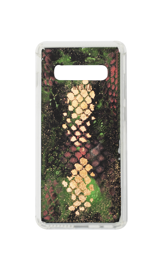 s10+ Green Snake Print + Rose C752